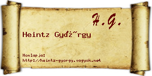 Heintz György névjegykártya