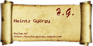 Heintz György névjegykártya